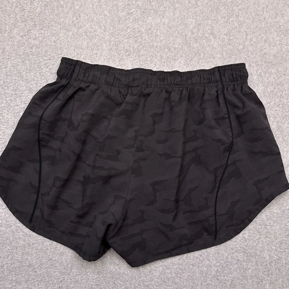 ASICS Piped Run Running Shorts Womens Large Gray Camo‎ Lightweight 2.5